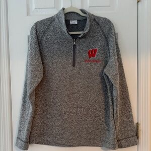 Champion Heather Gray Wisconsin Women's Half-Zip Hoodie